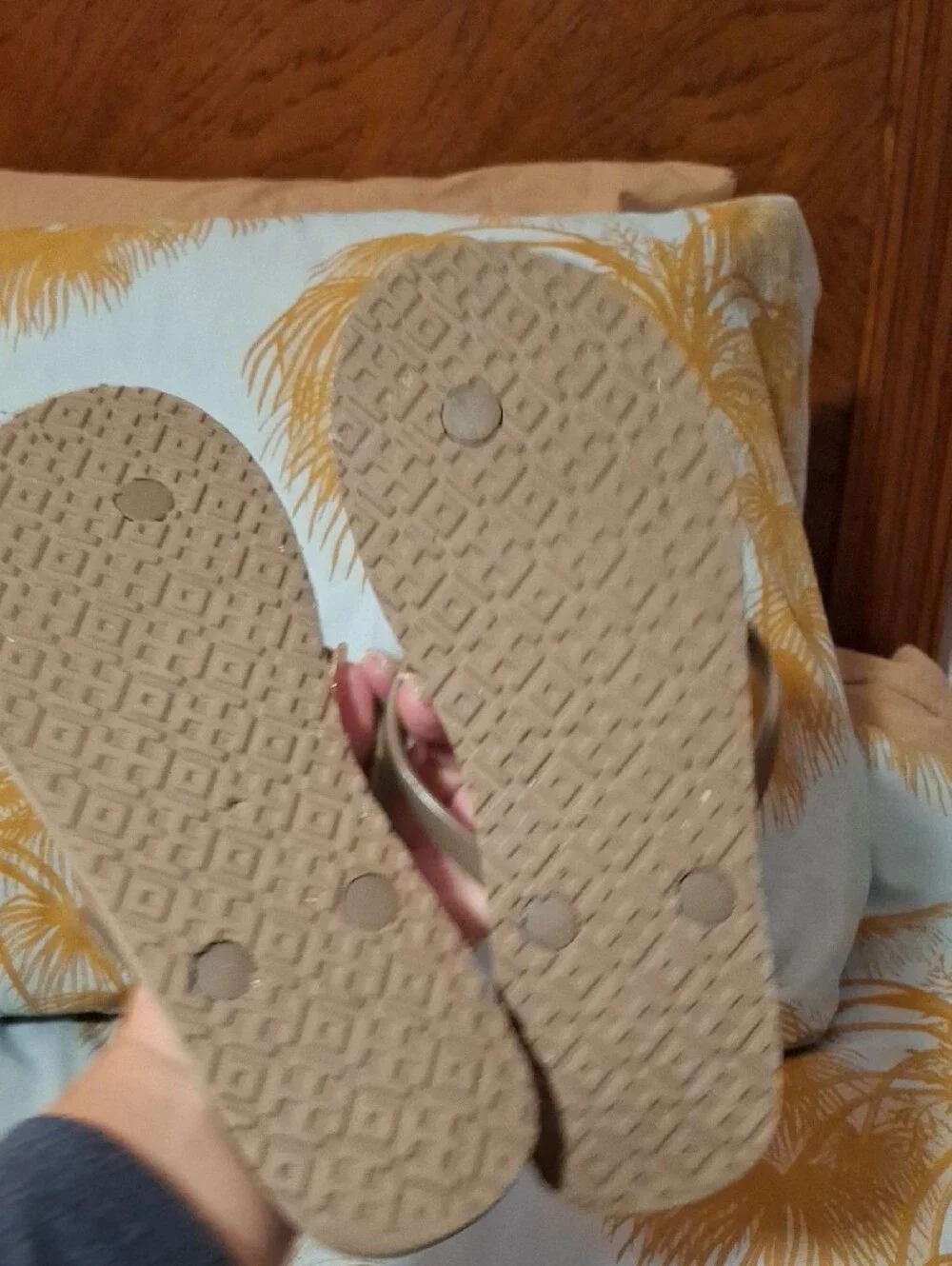 Tory Burch Brown Snake-Print Thong Sandals